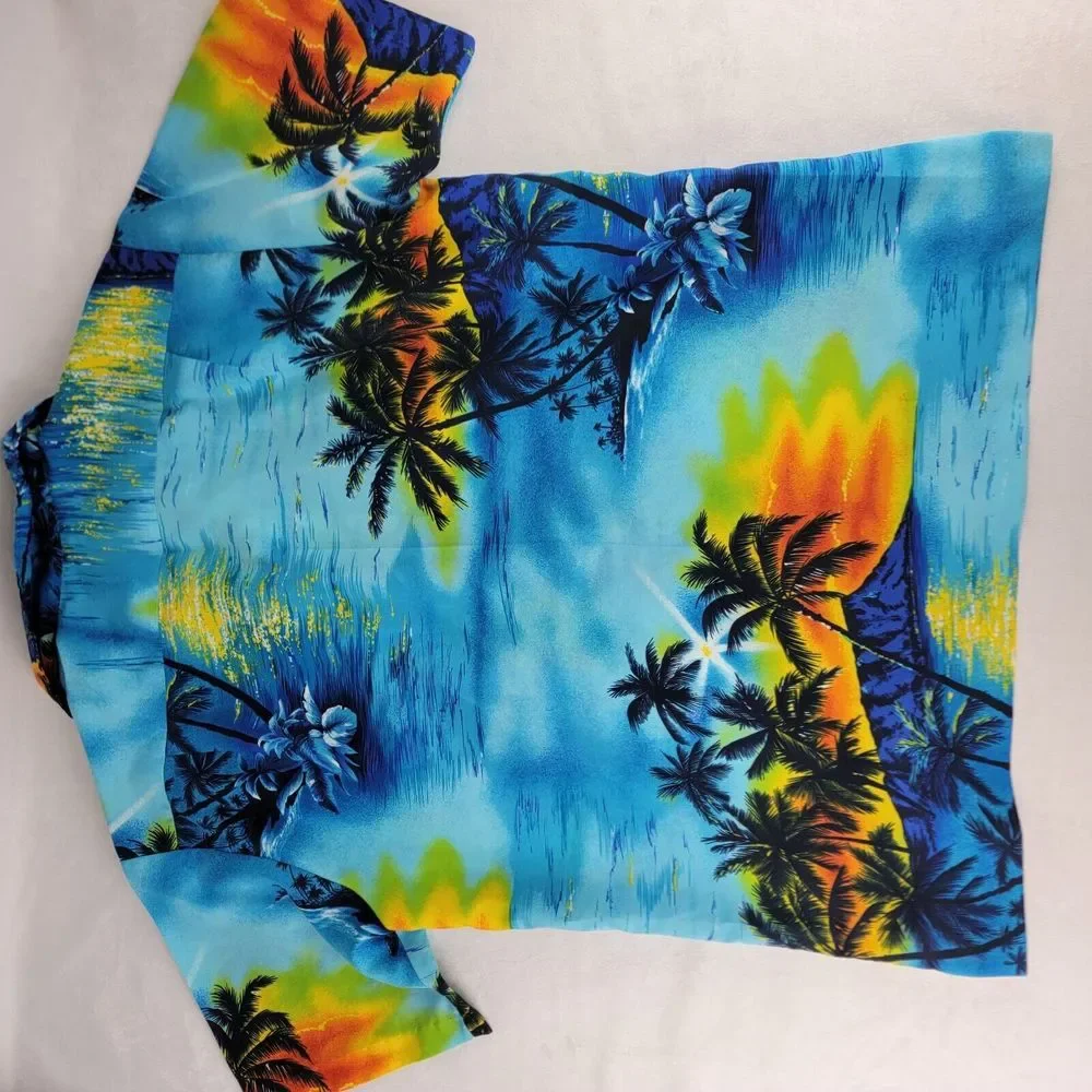 KoleKole‎ Hawaii Vintage Button Up Shirt USA Luau Beach Vacation Ocean Nature L